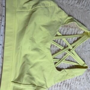 Lululemon Yellow Sports Bra with Strappy Back size 6